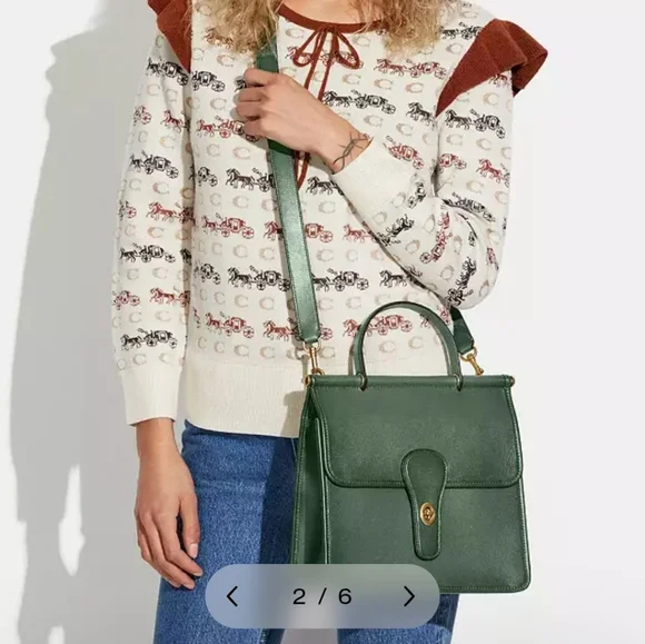 COACH OG Willis Top Handle Black Leather Satchel Handbag Purse - Picture 10 of 12